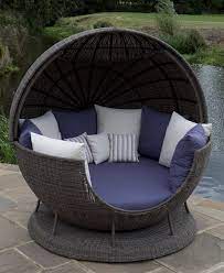 Atlanta All Weather Globe With The Roof Open Fabric Shown Durban Violet And Durban Canvas Backyard Patio Furniture Outdoor Furniture Decor Backyard Furniture