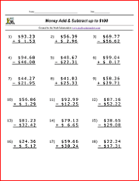 adding and subtracting money worksheets