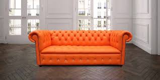 Get great deals on orange leather sofas, loveseats & chaises. Bright Orange Leather Chesterfield Crystallized Diamond Sofa Designersofas4u