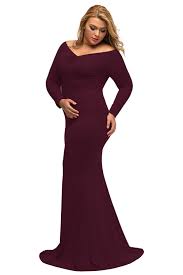 Affordable Black Woman Baby Shower Dresses Lalagen Women S Plus Size Off Shoulder Long Sleeve Formal Gown Wine Marsala Burgundy Black Long Sleeve Formal Gowns Red Maternity Dress Plus Size Maxi Dresses