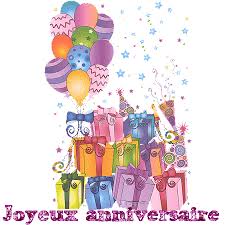 Anniversaire joyeux ballons champagne cadeaux. Photo Anniversaire Anime Temple