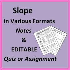 These Detailed Notes Not Editable Include Hints To Help Students Avoid Common Errors When Finding Slope In Various Formats The Quiz Finding Slope Tpt Math