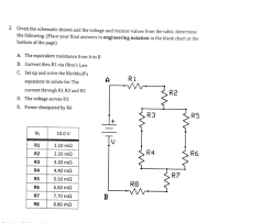 Solved Given The Schematic Shown And The Voltage The Foll