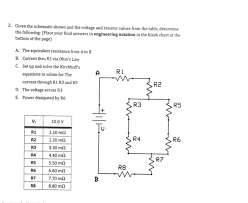 solved given the schematic shown and the voltage the foll