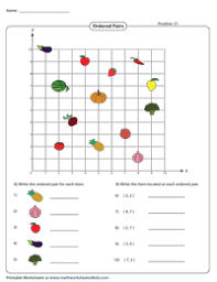 A point on the coordinate plane has coordinates (x,y), where x represents the number of units on the horizontal axis, and y represents the number of this free worksheet contains 10 assignments each with 24 questions with answers. Ordered Pairs And Coordinate Plane Worksheets