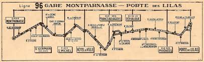 Le Bus 96 Traversant Paris De La Porte Des Lilas A La Gare Montparnasse La Ligne 96 A Ete Creee En 1946 Gare Tourelle Bus