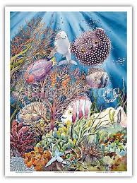 See more ideas about coral reef, underwater painting, underwater art. Coral Reef Hawaiian Fish IÊ»a Peggy Chun Hawaii Watercolor Painting Print 12 98 Picclick