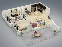 Apartments Open One Bedroom Spacious Outdoor Area Massive Walk In Closet One Bedroom Easily Work For A Couple Common Bathroom Bedro Desain Rumah Rumah Desain