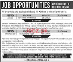Architects And Interior Designers Job Opportunity 2021 Job Advertisement Pakistan