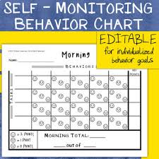 editable daily behavior chart self monitoring task goal based w scoring