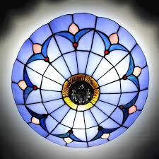 Choose from our huge selection of flush ceiling lights covering a vast array of styles and designs all with the practical space saving elements that make flush fittings so popular. Stained Glass Flush Mount Blue Stained Glass 12 Inch Flush Mount Ceiling Light Lightingo Co Uk