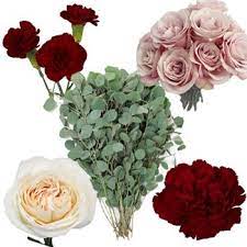 The flower bouquet is a. Bulk Burgundy Blush Wedding Flowers Diy Pack Fiftyflowers Diy Wedding Flowers Diy Wedding Bouquet Blush Wedding Flowers