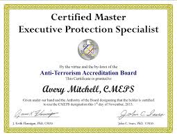 Certified Master Executive Protection Specialist Cmeps From Atab Executive Protection Social Security Card Teaching