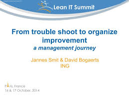From trouble shooting to organizing improvements: a management journey at  ING by J.Smit and D.Bogaerts