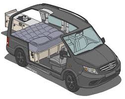 Mercedes Metris Campervan Ilustration Campervan Mercedes Van Van Life