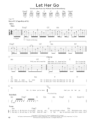 On the line and you let her go, the song picks up, introducing drums and going into an instrumental break before finally hitting the first verse at 1:03. Let Her Go By Passenger Guitar Lead Sheet Guitar Instructor