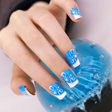 Alibaba.com offers 1,516 acrylic nail brands products. Artplus 24pcs Teal Silver Tip Chrome False Nails With Glue Full Cover Medium Length Fake Nails Art Buy Online In Mali At Mali Desertcart Com Productid 37398973