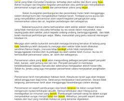 Pindaan akta | kasa optimis lulus pada sidang parlimen. Contoh Dialog Pencemaran Alam Sekitar