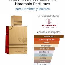 Perfume Al Haramain Amber Oud Ruby Edition Unisex &ndash; Eau de Parfum con notas  de almendras, azafr&aacute;n, jazm&iacute;n, cedro, &aacute;mbar, madera y almizcle, 60ml Amber  Oud Ruby Edition de Al Haramain Perfumes es