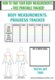 Printable Body Measurement Chart For Weight Loss