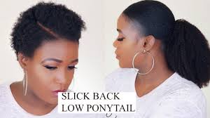 Slicked back hair for short hair tutorial. How To Slick Back Ponytail On Natural Hair Youtube
