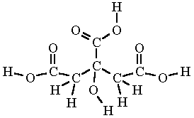 Organic compound, tribasic carboxylic acid. Citric Acid Formula Structure