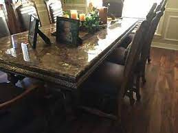 Solid timber table and 8 upholstered chairs. Dining Room Table Ebay
