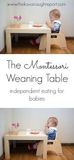 A Look At A Montessori Weaning Table And Some Ideas On How To Make Your Own Montessori Baby Baby Weeks Montessori Infant Room