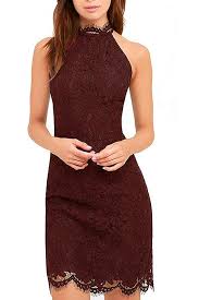 Halter Lace Cocktail Dresses Wedding Guest Dress Cocktail Dress Wedding Womens Cocktail Dresses High Neck Lace Dress