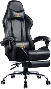 There are buttons on the right arm rest to control two sets of rollers. Luckracer Gaming Chair Massage With Footrest Office Chair With Massage Lumbar Support Swivel Chair With Racing Style Armrest Pu Leather High Back Black Amazon Co Uk Kitchen Home