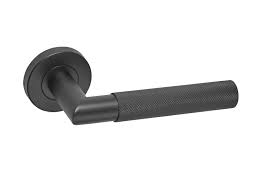 Italian design matt black quality internal door handles lever on rose. Knurled Matte Black Door Handles On Rose Handle King Ireland