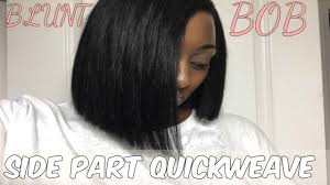 We think the sharp cut looks amazing with the asymmetric style because it makes the hair look edgy, modern and stylish. Tutorial Blunt Bob With Side Part Quickweave Youtube