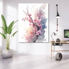 flori roz ramura copac print pentru interior – The Print Studio