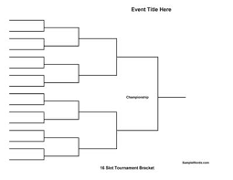 Round of 16 tournament bracket template for infographics. Free Printable 16 Team Tournament Bracket