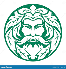 Vector Forest King Head, Green King Face Logo. Stock Vector