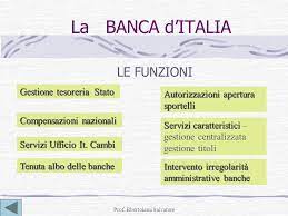 La banca d'italia ha la funzione di garantire la stabilità monetaria e finanziaria per uno sviluppo permanente dell'economia italiana. Banca 4 A Lessons Blendspace