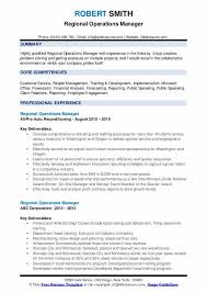 Regional Operations Manager Resume Samples Qwikresume