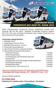 Sopir dan kondektur bus jalani kesehatan net12. Lowongan Kerja Po Sinar Jaya Pengemudi Supir Bus Akap Lowongan Kerja Loker Terbaru