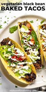 Vegetarian Black Bean Tacos Recipe Soft Tacos Recipes Vegetarian Vegan Dishes
