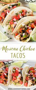 Mexican Chicken Tacos Taco Recipes Chicken Recipes Mexican Food Mexican Cuisine Family Dinn Mexican Chicken Tacos Mexican Chicken Taco Dinner Recipes