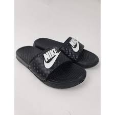 Black And White Nike Slides Womens Nike Womens Sandals Size 6 Slides Black Slip On Black Gently Used Light Signs Of Wear Nike Slides For Girls Black Nike Shoes Nike Benassi Slides