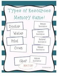 Types Of Resources Memory Game 3rd Grade Social Studies Social Studies Lesson Teaching Social Studies