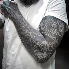 Tattoo, piercing and body modification news. White Over Black Tattoo Cover Up White On Black Tattoos White Tattoo Sleeve Tattoo Black And