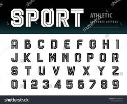Vector Of Athletic Alphabet Letters And Numbers Geometric Font Sport Futuristic Future Bold Letters Set For Lettering Alphabet Sports Fonts Geometric Font