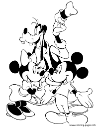 Mickey and minnie coloring pages. Mickey Minnie And Goofy Disney Coloring Pages Printable