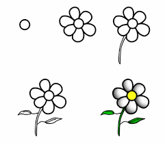 Then, begin drawing the u shaped petals of the next flower. How To Draw Cartoon Flowers Easy Flower Drawings Flower Doodles Simple Flower Drawing
