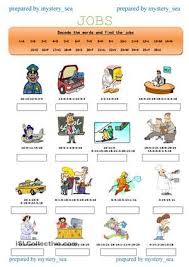 Decode The Jobs 1 Kindergarten Worksheets Kindergarten Jobs Job 1