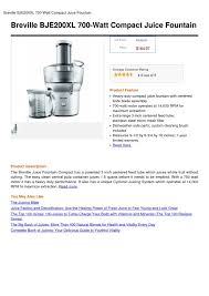 Maybe you would like to learn more about one of these? Calameo Breville Bje200xl 700 Watt Compact Juice Fountain