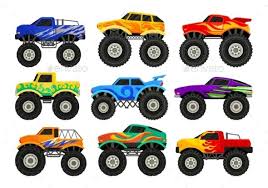 Diy monster truck birthday cake morgan manages mommyhood. Set Of Monster Trucks Monster Trucks Monster Trucks Birthday Party Monster Truck Cookies