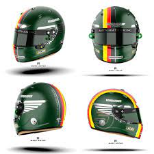 Sebastian vettel will sport a new helmet livery for the 2021 formula 1 season, his first with aston martin. Mark Antar Concept Design For A Seb Vettel Aston Martin Helmet Instagram Mark Antardesign Formula1